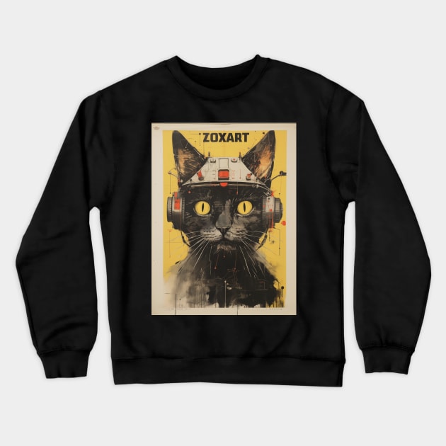 Abstract cat art Crewneck Sweatshirt by Delicious Art